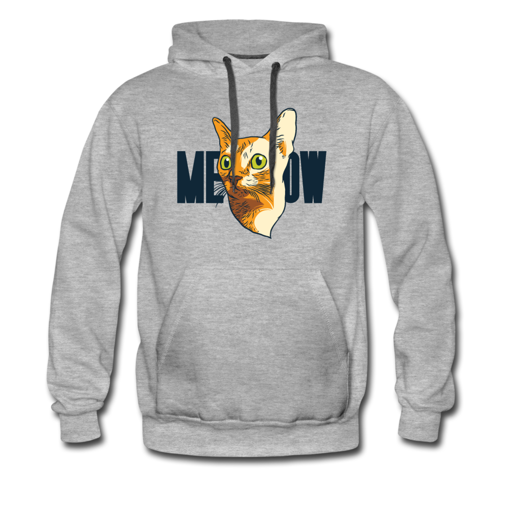 Cat Face - Meow - Men’s Premium Hoodie - heather gray