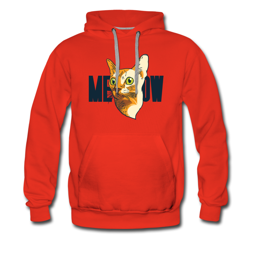 Cat Face - Meow - Men’s Premium Hoodie - red