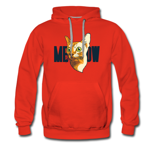 Cat Face - Meow - Men’s Premium Hoodie - red