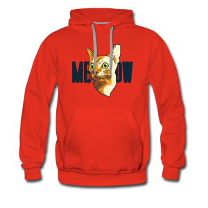 Cat Face - Meow - Men’s Premium Hoodie - red
