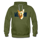 Cat Face - Meow - Men’s Premium Hoodie - olive green