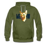 Cat Face - Meow - Men’s Premium Hoodie - olive green