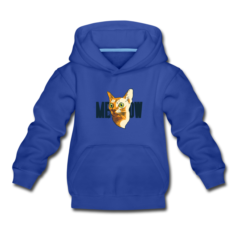 Cat Face - Meow - Kids‘ Premium Hoodie - royal blue