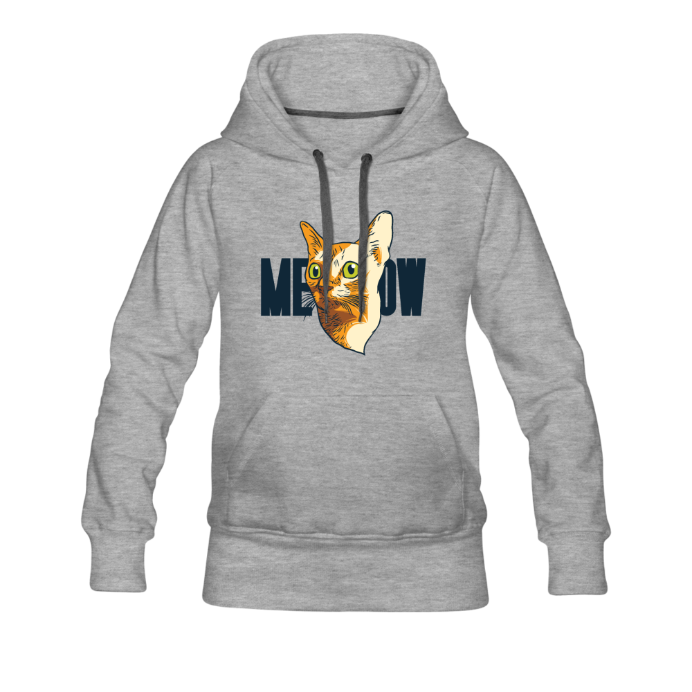 Cat Face - Meow - Women’s Premium Hoodie - heather gray