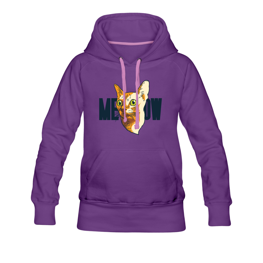 Cat Face - Meow - Women’s Premium Hoodie - purple