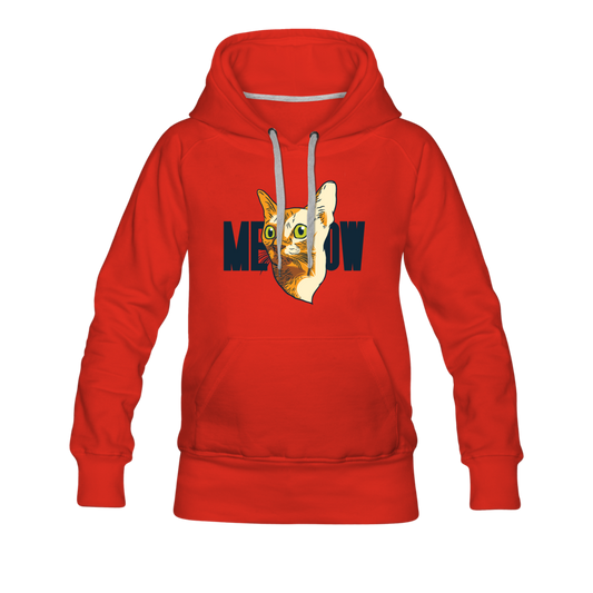 Cat Face - Meow - Women’s Premium Hoodie - red