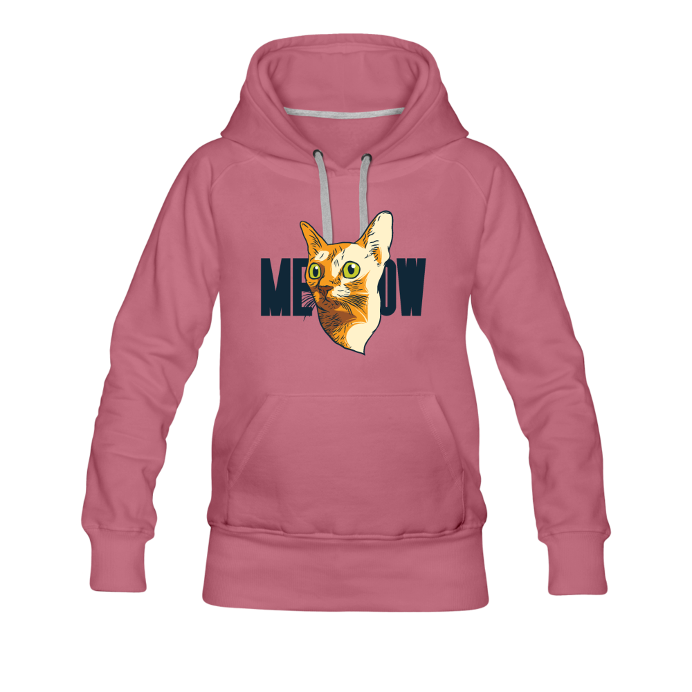 Cat Face - Meow - Women’s Premium Hoodie - mauve