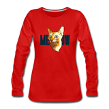 Cat Face - Meow - Women's Premium Long Sleeve T-Shirt - red