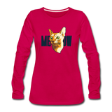 Cat Face - Meow - Women's Premium Long Sleeve T-Shirt - dark pink