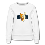 Cat Face - Meow - Women’s Premium Sweatshirt - white