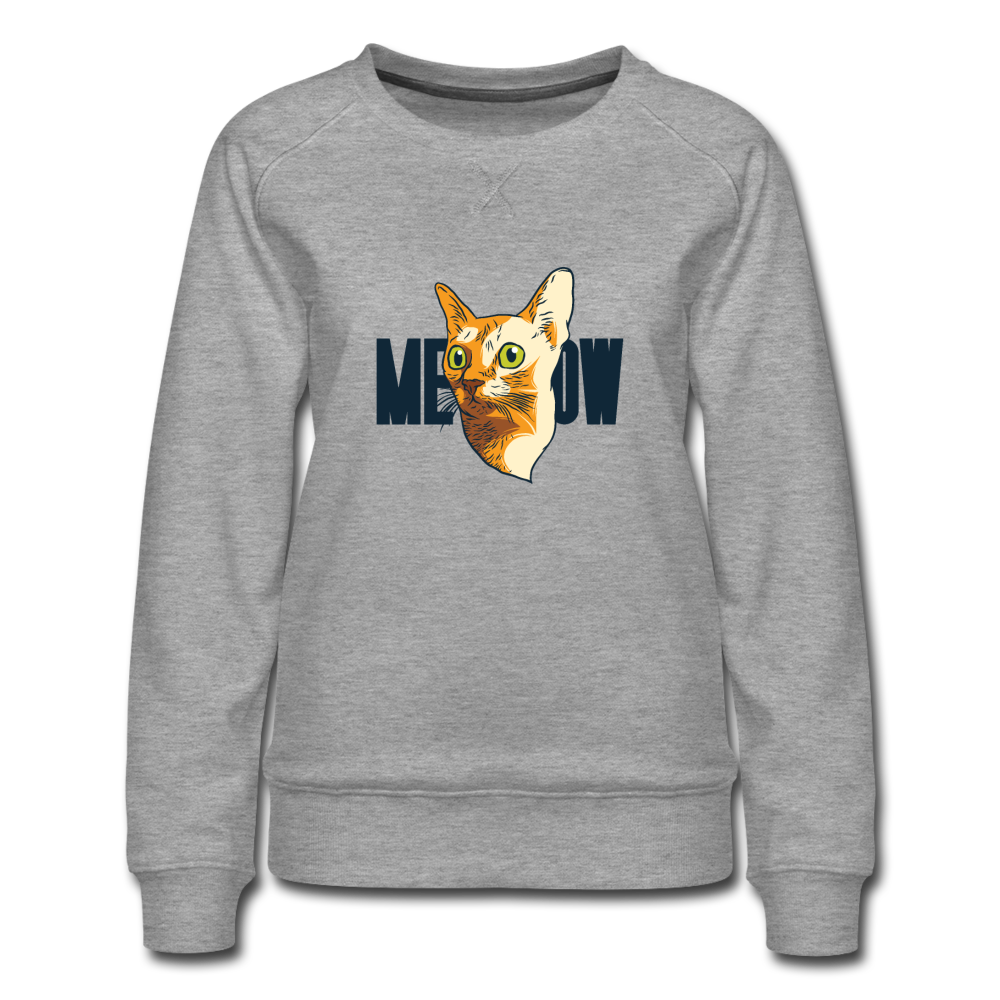 Cat Face - Meow - Women’s Premium Sweatshirt - heather gray