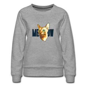 Cat Face - Meow - Women’s Premium Sweatshirt - heather gray