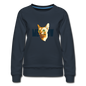 Cat Face - Meow - Women’s Premium Sweatshirt - navy