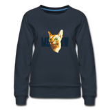 Cat Face - Meow - Women’s Premium Sweatshirt - navy
