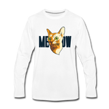 Cat Face - Meow - Men's Premium Long Sleeve T-Shirt - white