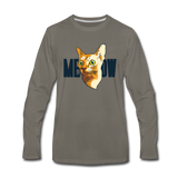 Cat Face - Meow - Men's Premium Long Sleeve T-Shirt - asphalt gray