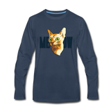 Cat Face - Meow - Men's Premium Long Sleeve T-Shirt - navy