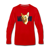 Cat Face - Meow - Men's Premium Long Sleeve T-Shirt - red
