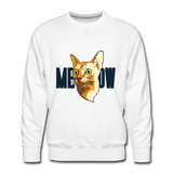 Cat Face - Meow - Men’s Premium Sweatshirt - white