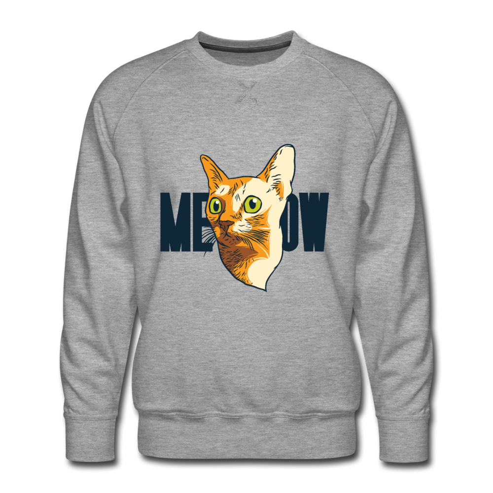 Cat Face - Meow - Men’s Premium Sweatshirt - heather gray