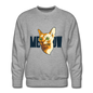 Cat Face - Meow - Men’s Premium Sweatshirt - heather gray