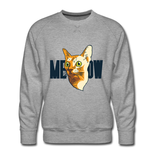 Cat Face - Meow - Men’s Premium Sweatshirt - heather gray