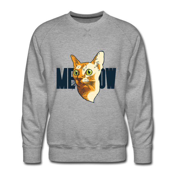 Cat Face - Meow - Men’s Premium Sweatshirt - heather gray