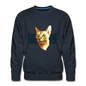 Cat Face - Meow - Men’s Premium Sweatshirt - navy