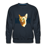 Cat Face - Meow - Men’s Premium Sweatshirt - navy