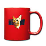 Cat Face - Meow - Full Color Mug - red
