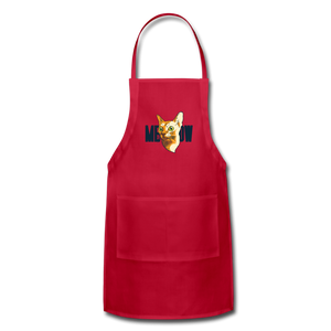 Cat Face - Meow - Adjustable Apron - red