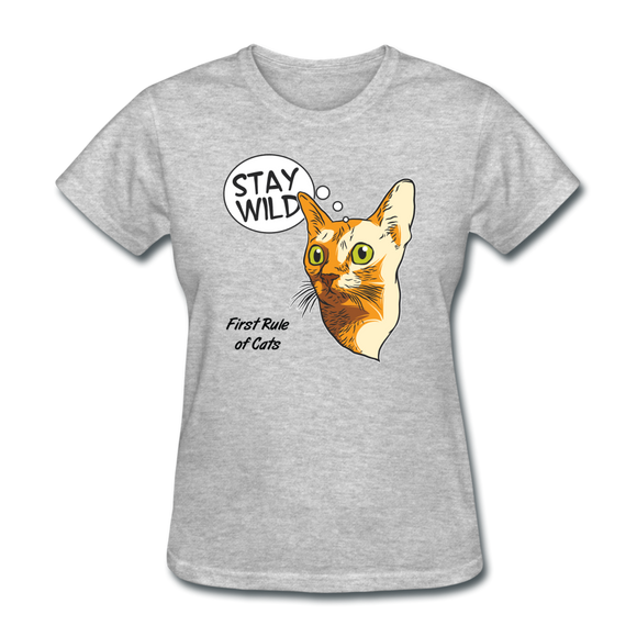 Stay Wild - First Rule of Cats - Women's T-Shirt - heather gray
