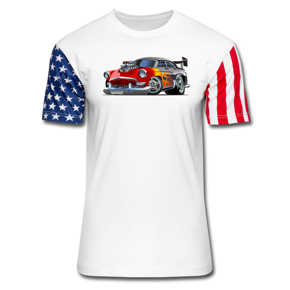 Hot Rod - Retro - Unisex Stars & Stripes T-Shirt - white