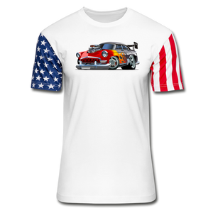 Hot Rod - Retro - Unisex Stars & Stripes T-Shirt - white