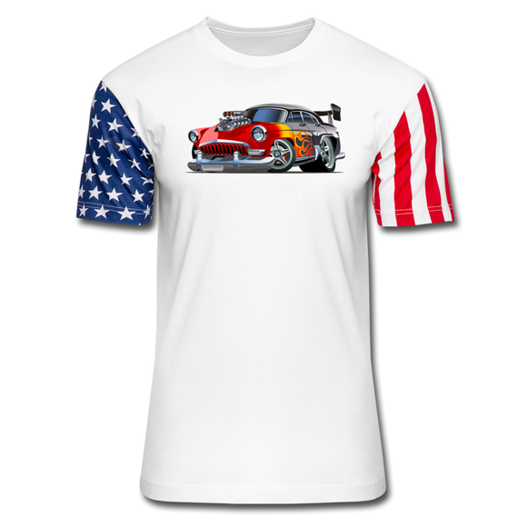 Hot Rod - Retro - Unisex Stars & Stripes T-Shirt - white