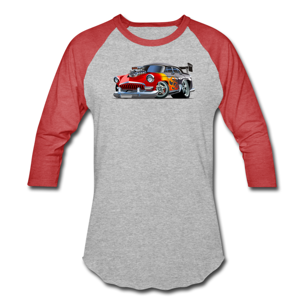 Hot Rod - Retro - Baseball T-Shirt - heather gray/red