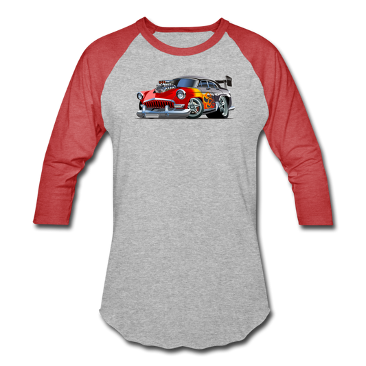 Hot Rod - Retro - Baseball T-Shirt - heather gray/red