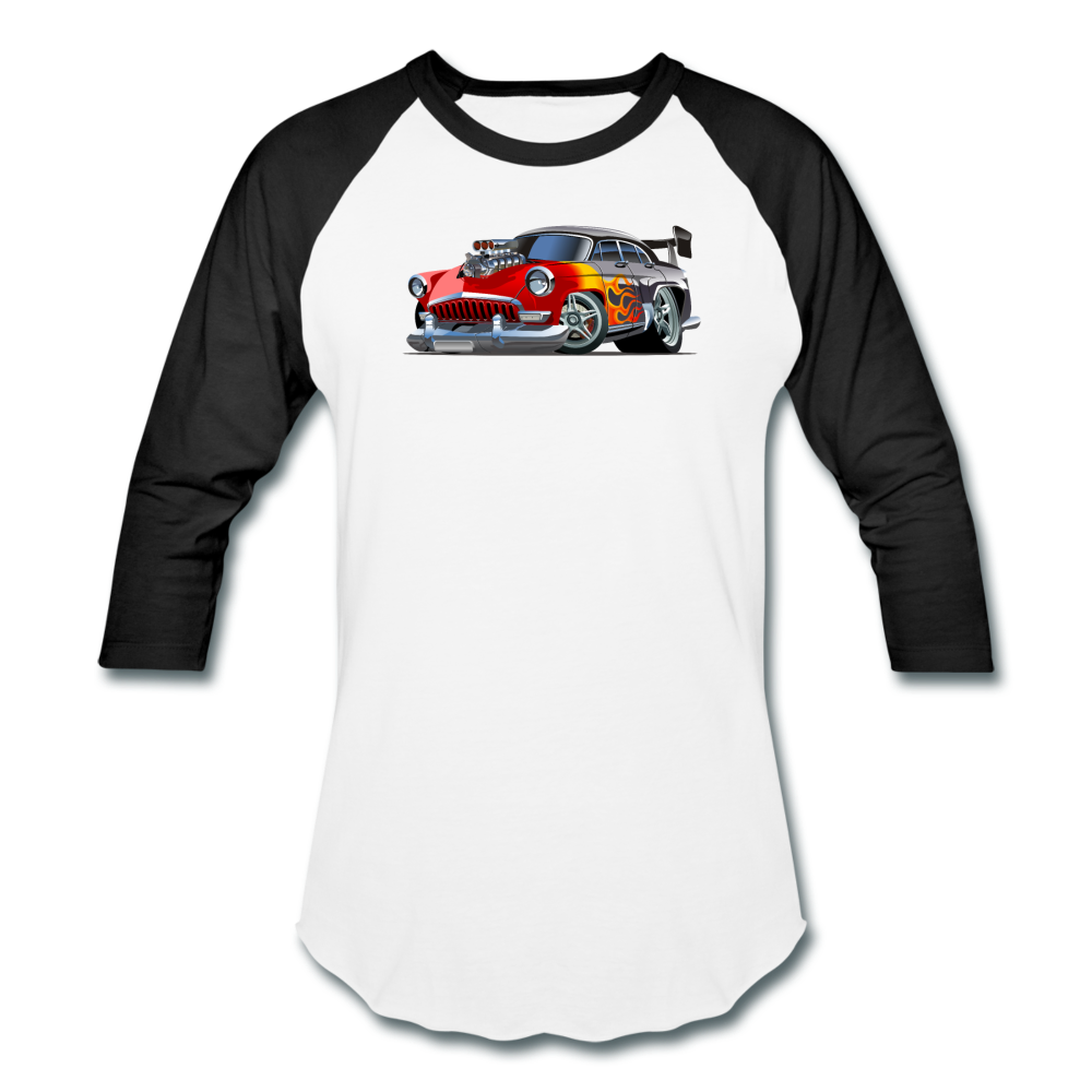 Hot Rod - Retro - Baseball T-Shirt - white/black