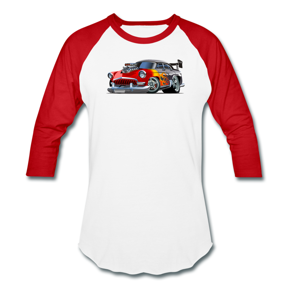 Hot Rod - Retro - Baseball T-Shirt - white/red