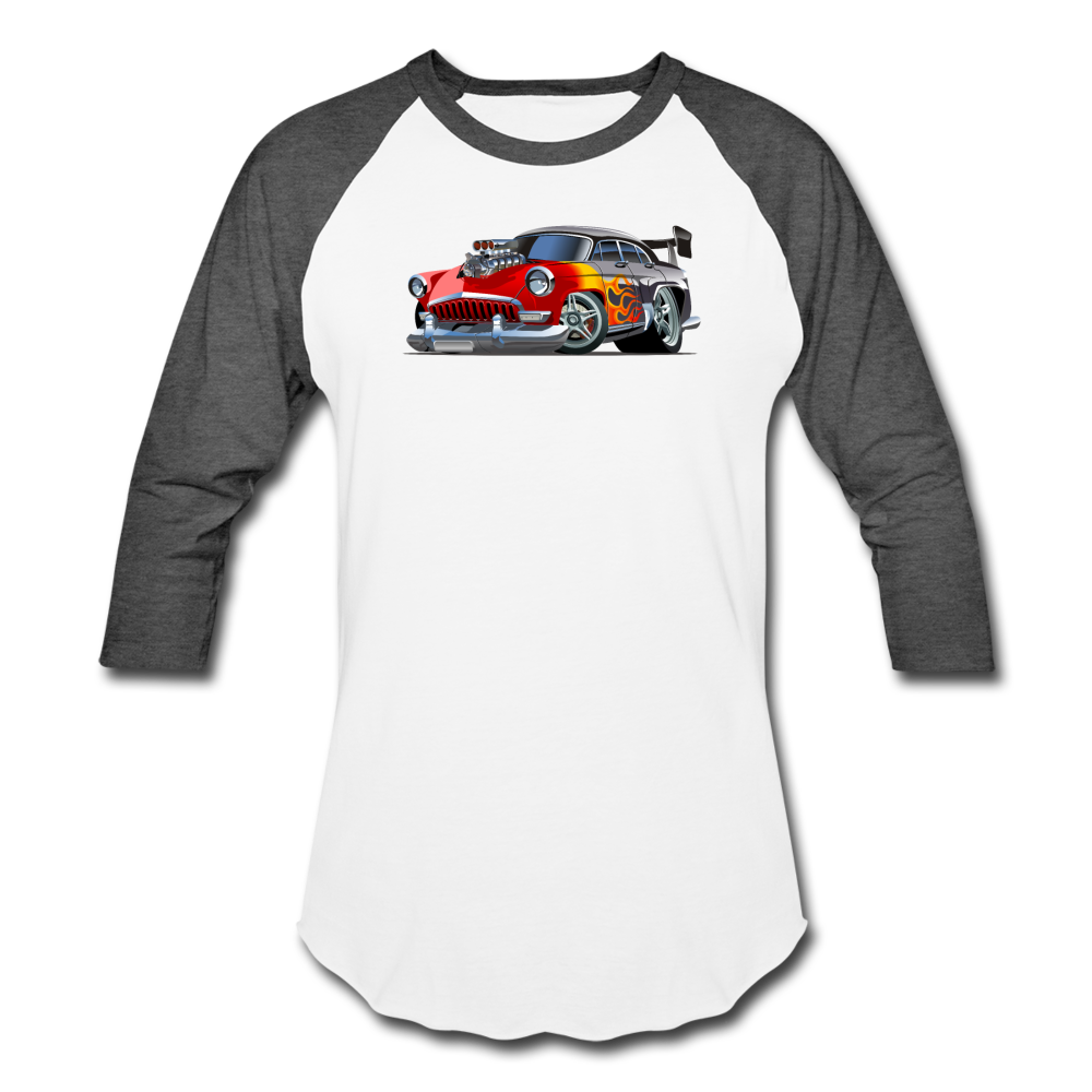 Hot Rod - Retro - Baseball T-Shirt - white/charcoal