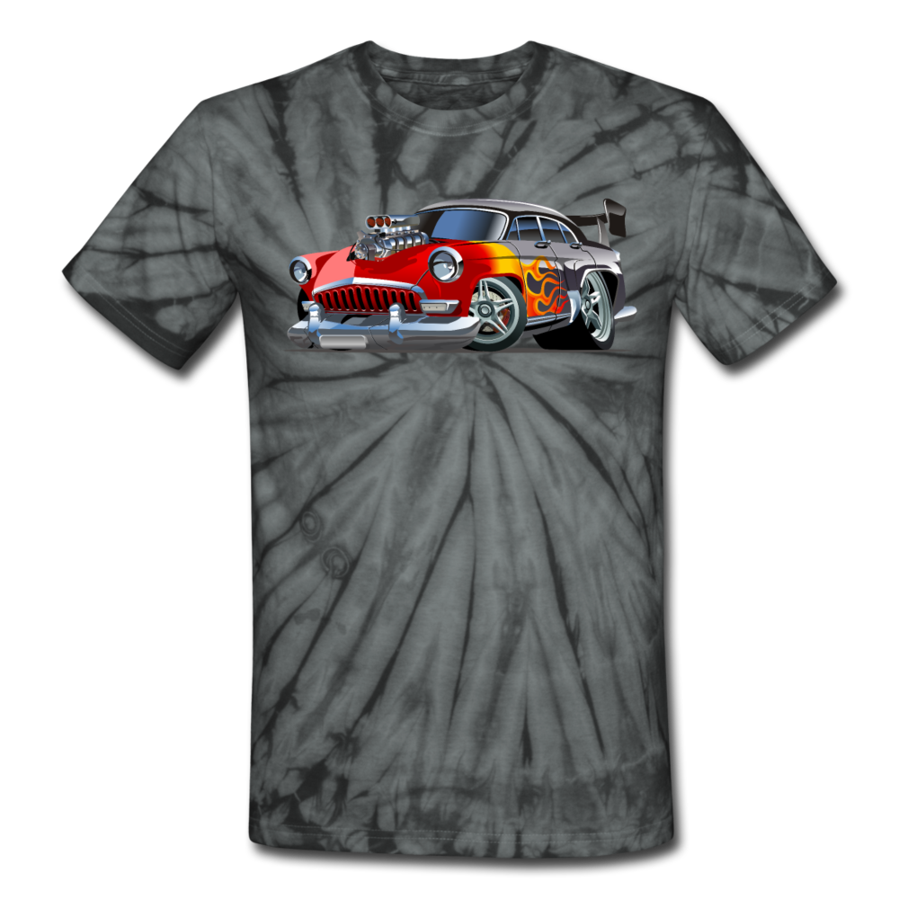 Hot Rod - Retro - Unisex Tie Dye T-Shirt - spider black