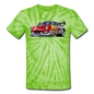 Hot Rod - Retro - Unisex Tie Dye T-Shirt - spider lime green