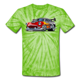 Hot Rod - Retro - Unisex Tie Dye T-Shirt - spider lime green
