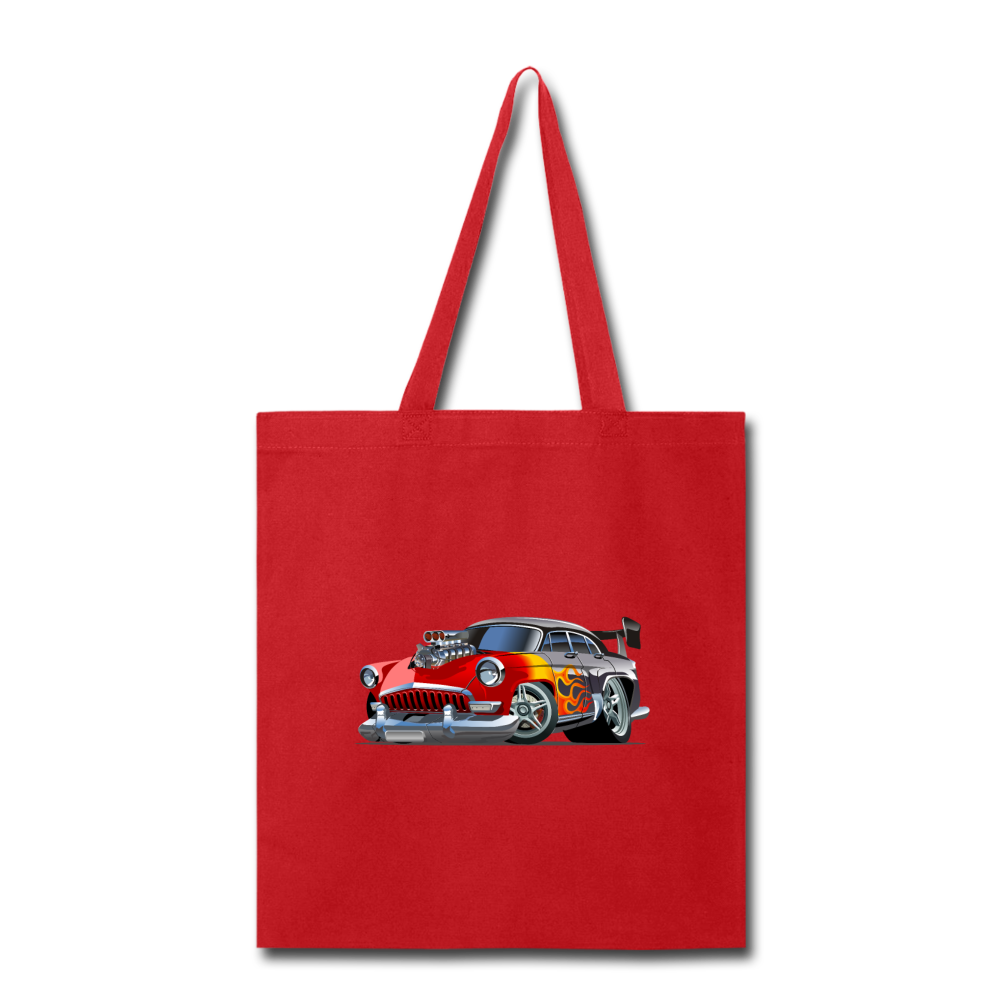 Hot Rod - Retro - Tote Bag - red