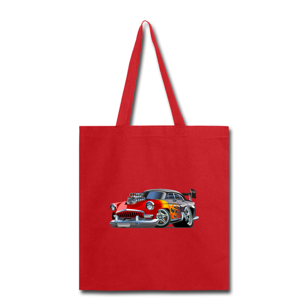 Hot Rod - Retro - Tote Bag - red