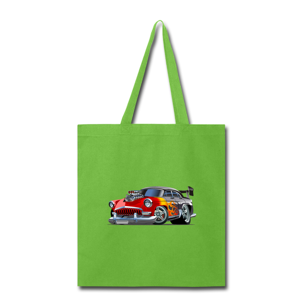 Hot Rod - Retro - Tote Bag - lime green