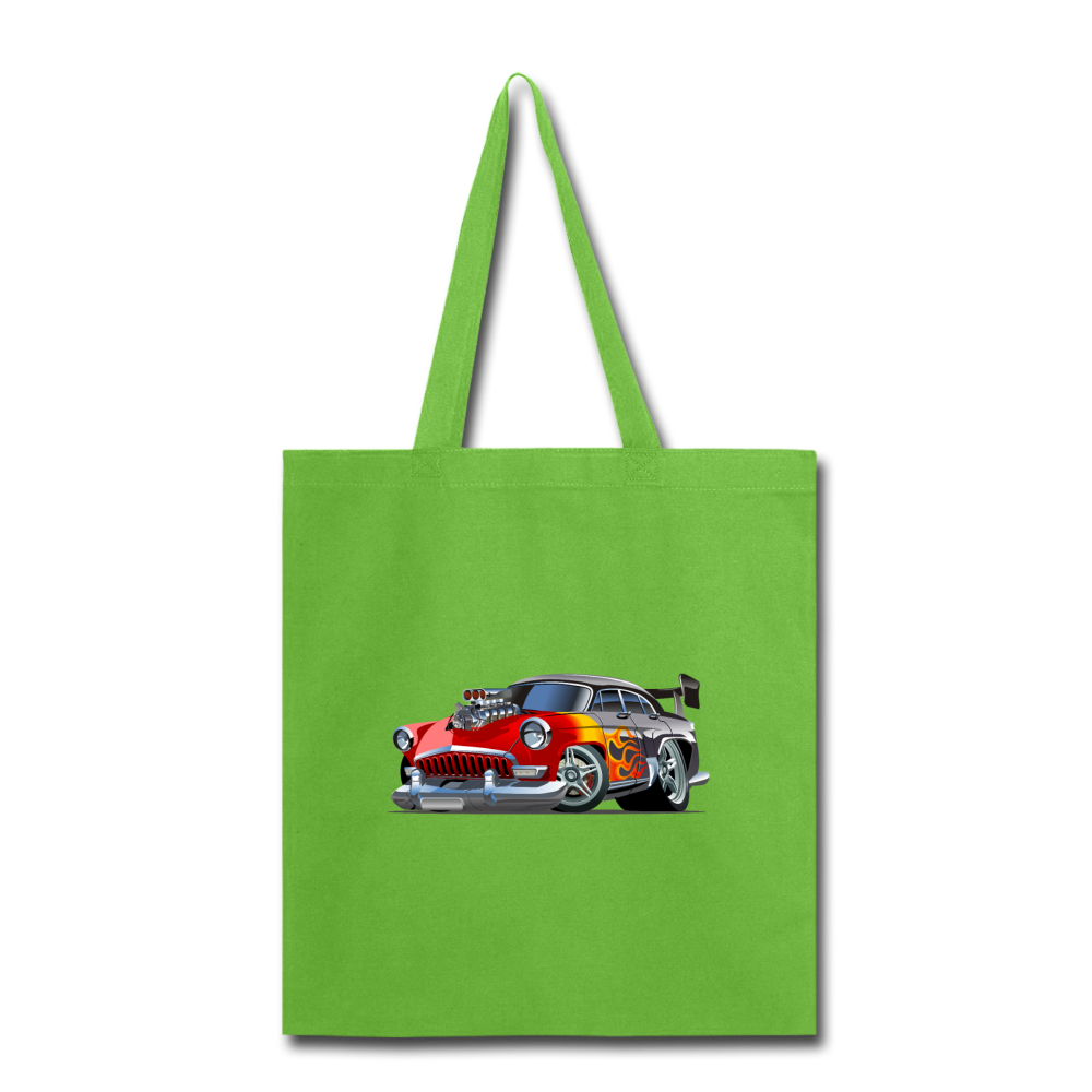 Hot Rod - Retro - Tote Bag - lime green