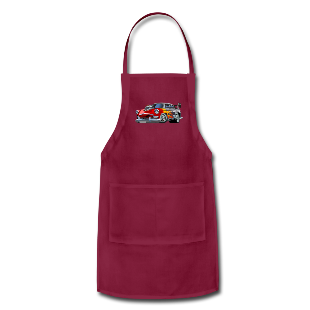 Hot Rod - Retro - Adjustable Apron - burgundy