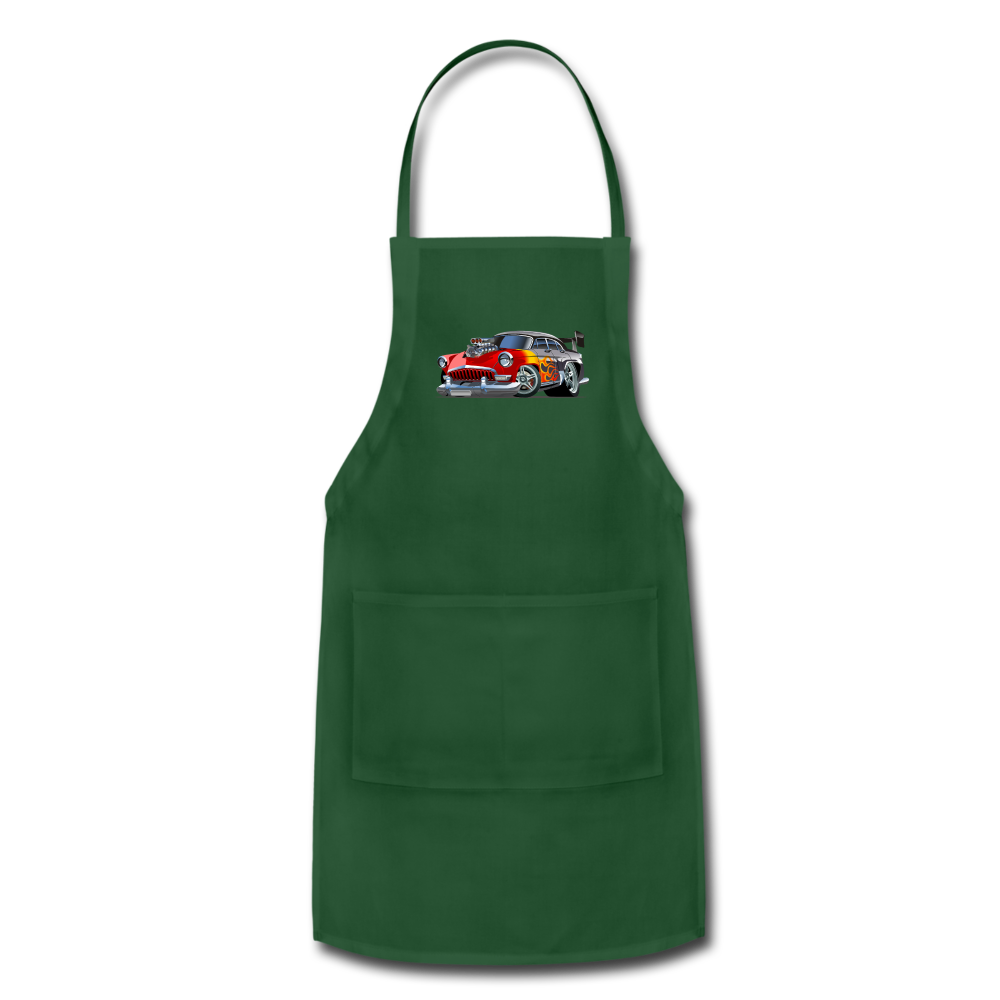 Hot Rod - Retro - Adjustable Apron - forest green