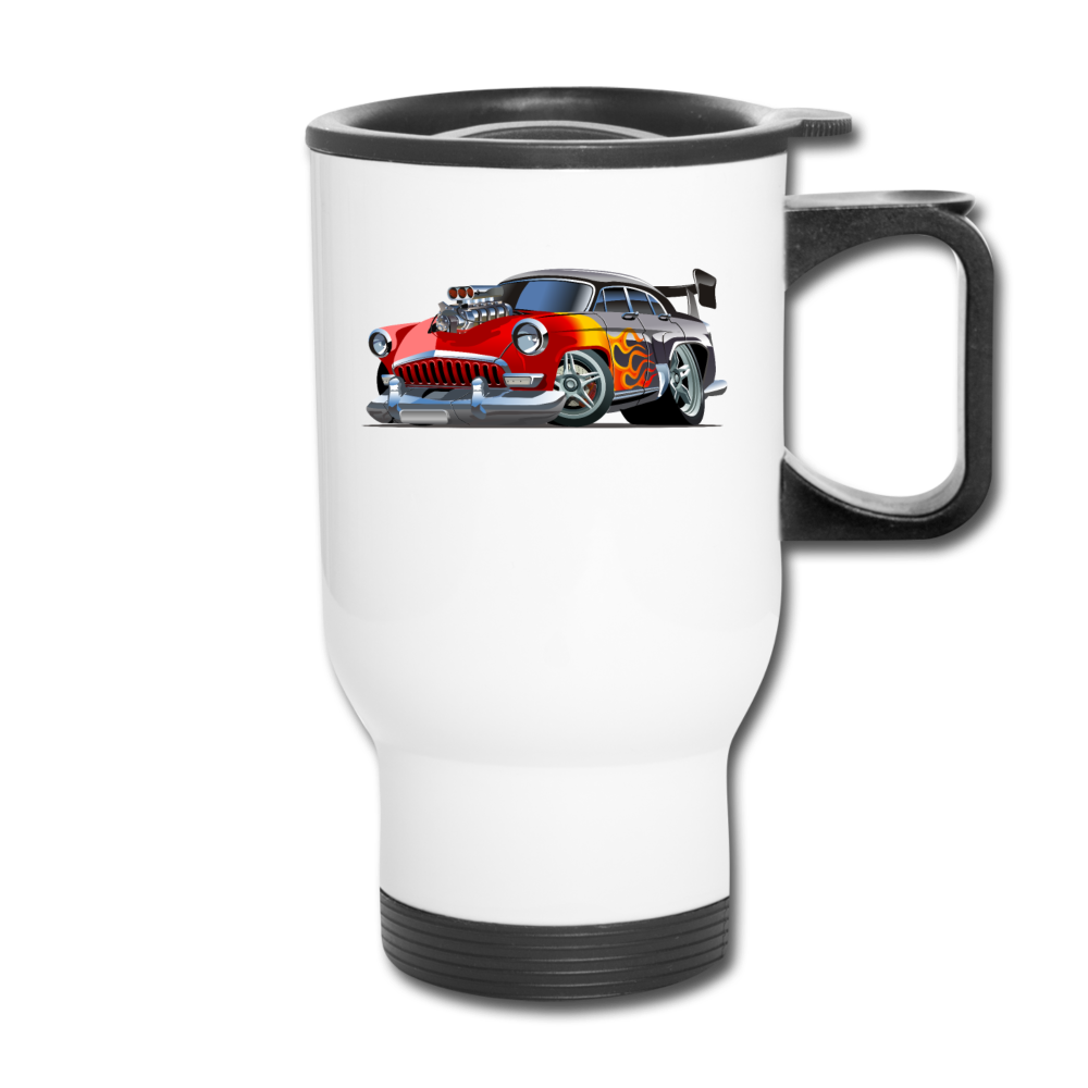 Hot Rod - Retro - Travel Mug - white